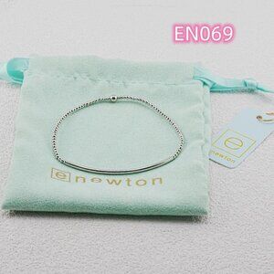 Enewton Platinum Curved Tube Bead Bracelet